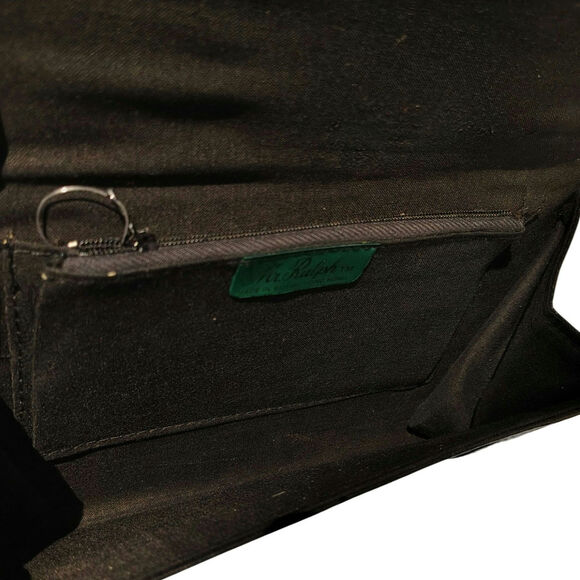 Textured Black Maxi Clutch 1970s Vintage Mr. Ralph Fold Over Snap Closure Bag - Picture 3 of 7
